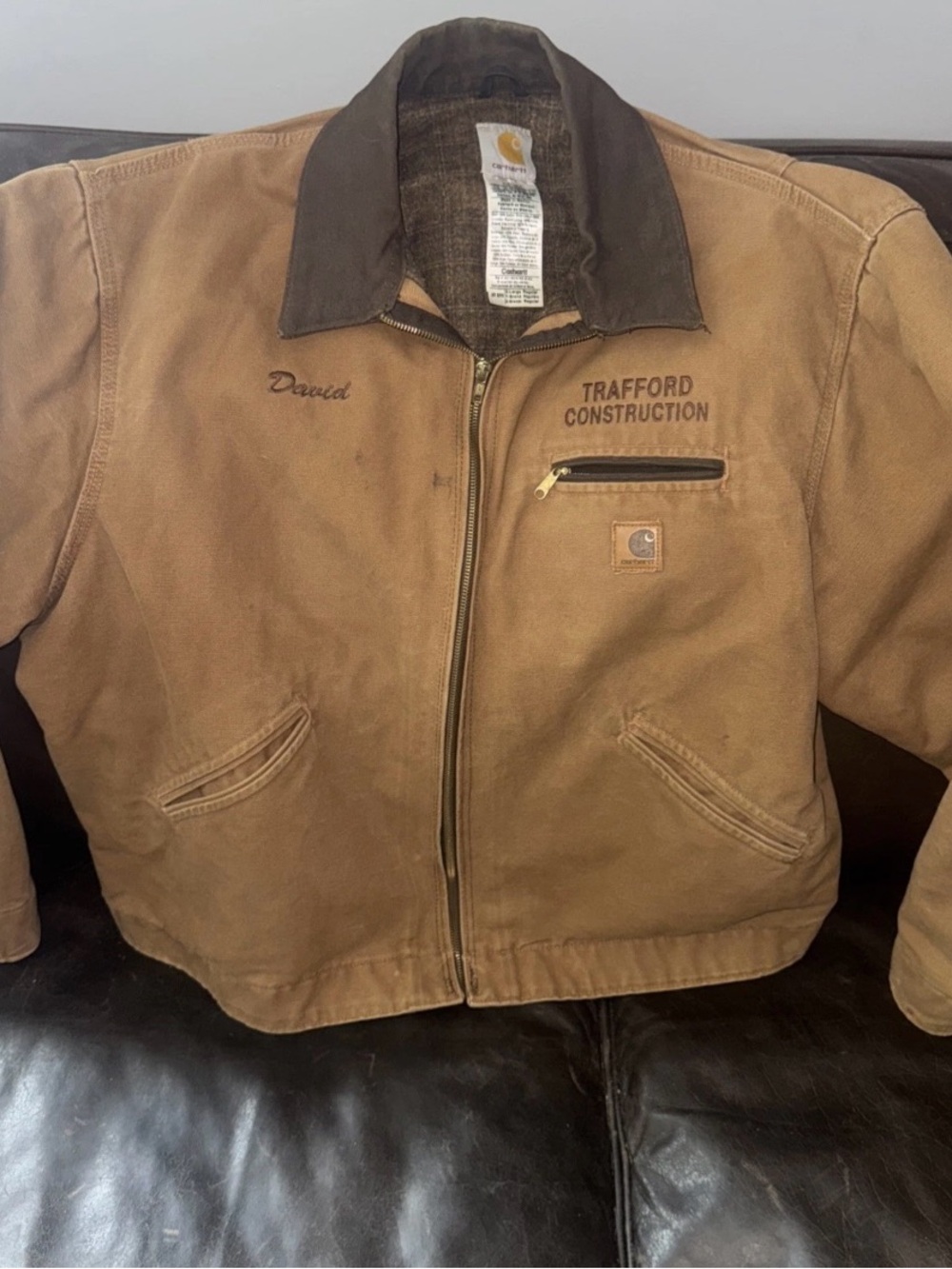 Carhartt Brown and Dark Brown Canvas Work Jacket